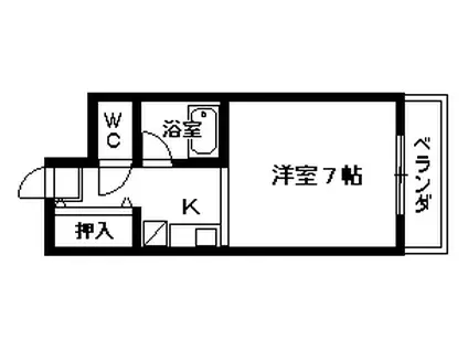 エミネンスコート瀬田(1K/5階)の間取り写真