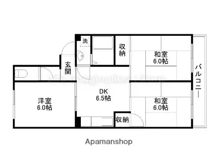 コーポラス間宮(3DK/1階)の間取り写真