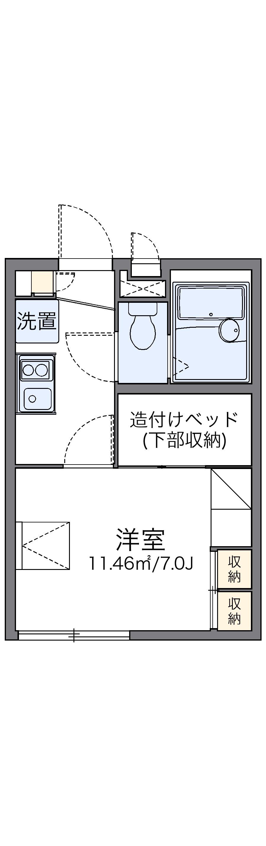 レオパレスBRIGHTON宮司(1K/1階)の間取り写真