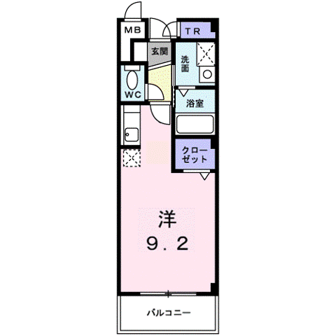 ヤングU21(ワンルーム/3階)の間取り写真