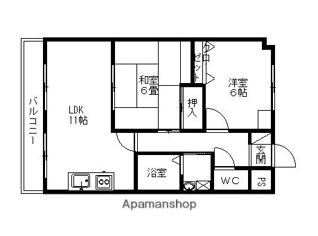 メゾンキャピトル(2LDK/3階)の間取り写真