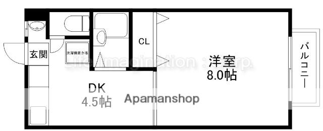 メゾンド青葉(1DK/2階)の間取り写真