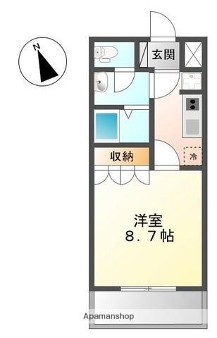 KUKUNA(1K/2階)の間取り写真
