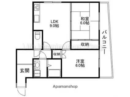 カーム瀬田(2LDK/3階)の間取り写真