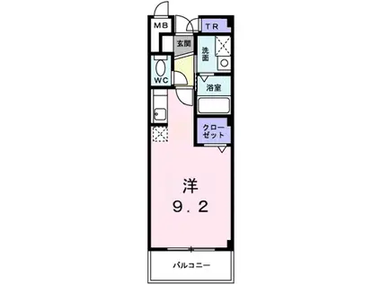 ヤングU21(ワンルーム/3階)の間取り写真