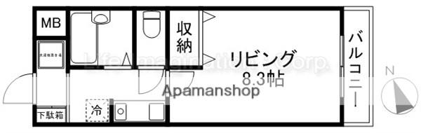 ジョイフル瀬田(1K/1階)の間取り写真