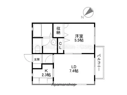 サンパティオ(1LDK/1階)の間取り写真