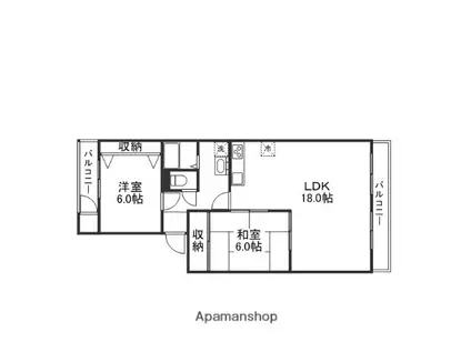 ロイヤルコーポSAKAGUCHI(2LDK/3階)の間取り写真