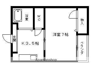 第48長栄レイク唐橋(1K/3階)の間取り写真