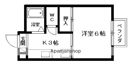 TOMIIハイツⅡ(1K/1階)の間取り写真