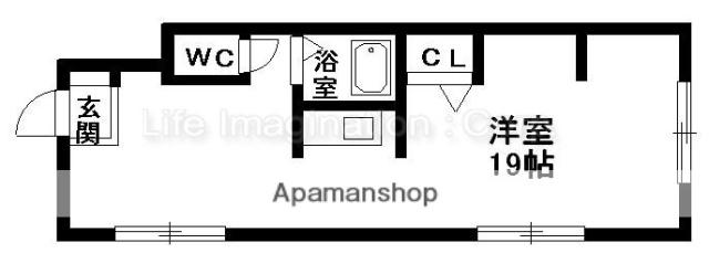 コリンドゥ草津(ワンルーム/1階)の間取り写真