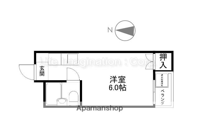 ローズコーポ瀬田 Ⅱ(1K/1階)の間取り写真