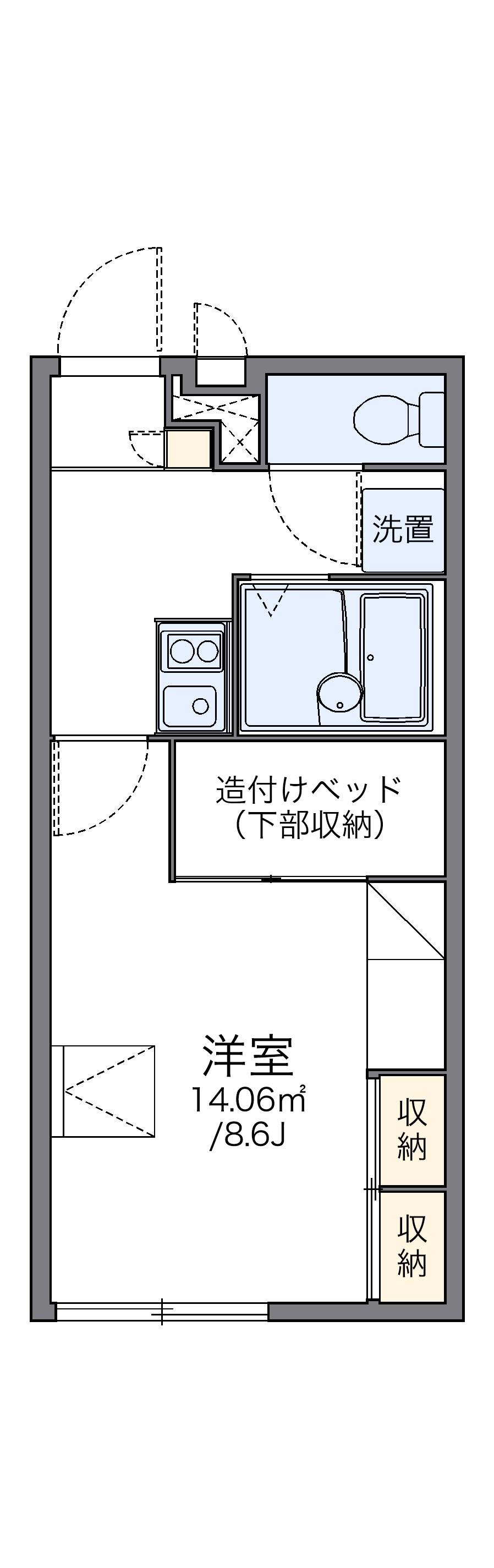 レオパレス瀬田橋本(1K/2階)の間取り写真