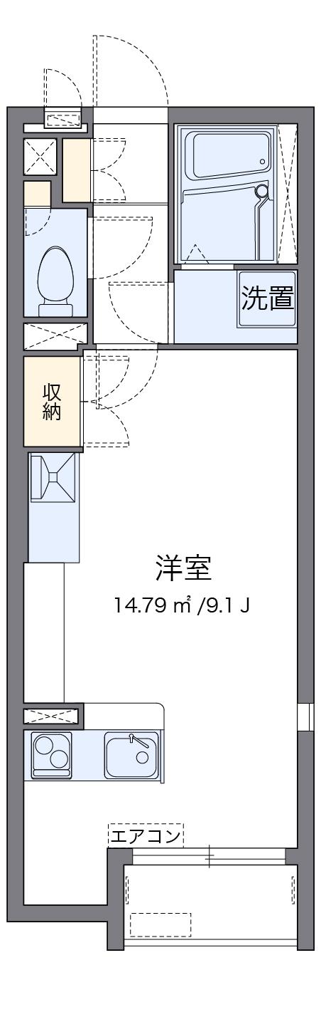 ミランダLAKE MUSE(ワンルーム/2階)の間取り写真