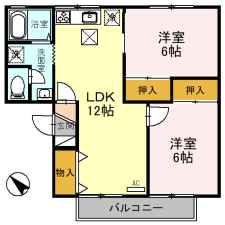 イースト NONAMI壱番館(2LDK/1階)の間取り写真