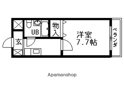 メイプル東名坂弐番館(1K/3階)の間取り写真