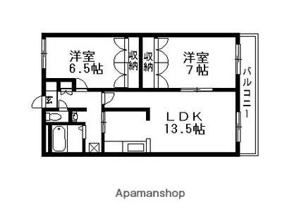 バローゼ5(2LDK/1階)の間取り写真