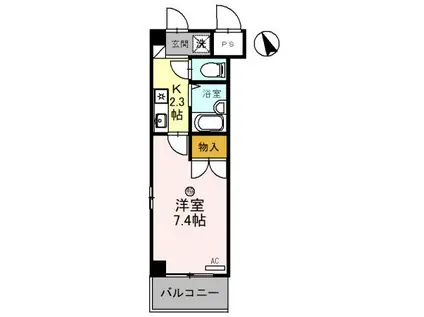 レイクヴュー堅田(1K/3階)の間取り写真