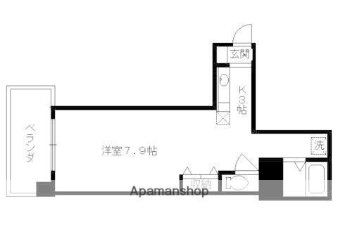 グランドパレス西大路イースト(1K/4階)の間取り写真