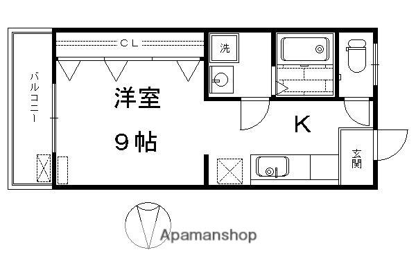 第五洛南荘(1K/2階)の間取り写真