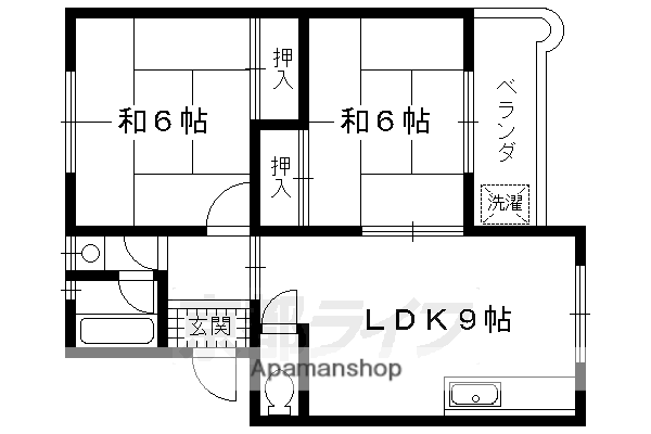 プリヴュイクシマ(2DK/2階)の間取り写真