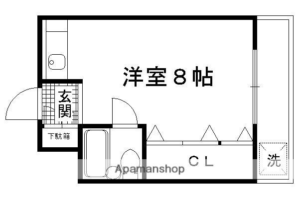 カーサ桃山(ワンルーム/2階)の間取り写真