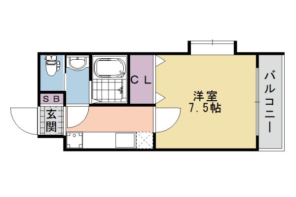 メゾン・ファイン(1K/4階)の間取り写真
