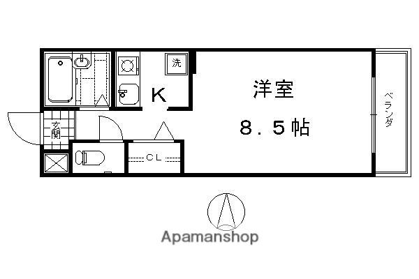 アザレア館(1K/2階)の間取り写真
