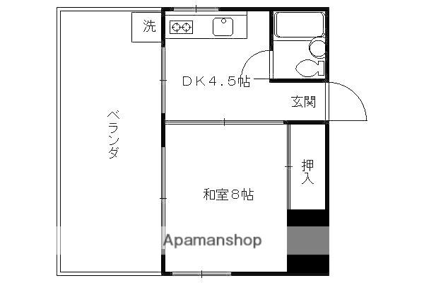 タマミハイツ(1DK/5階)の間取り写真