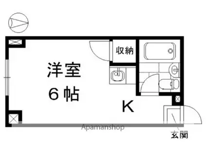 コーポ松尾(1K/4階)の間取り写真