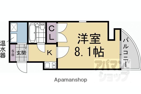 アクシルコート京都二条(1K/8階)の間取り写真