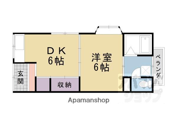 ハイツ長徳(1DK/2階)の間取り写真