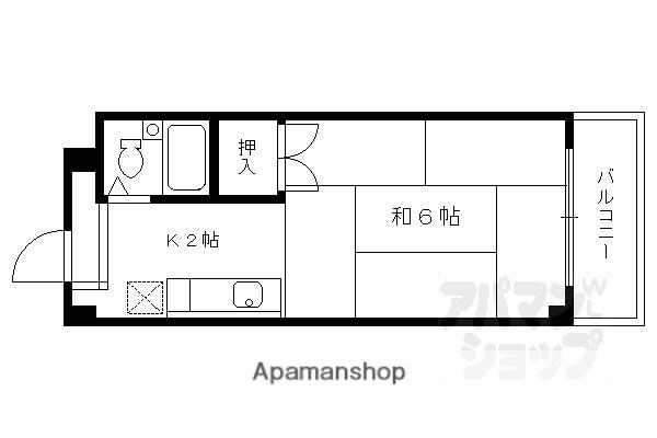 ハイツベルセイム(1K/4階)の間取り写真