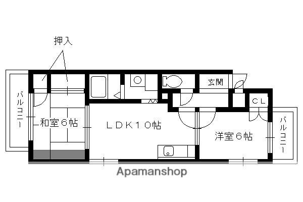 レションド清涼(2LDK/4階)の間取り写真
