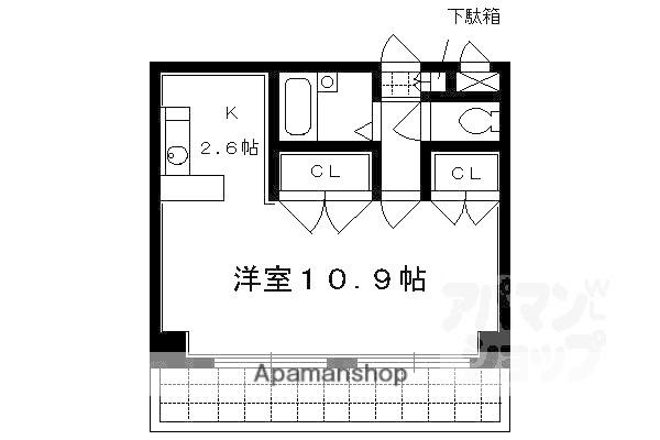 ファーストコート東山三条(1K/4階)の間取り写真