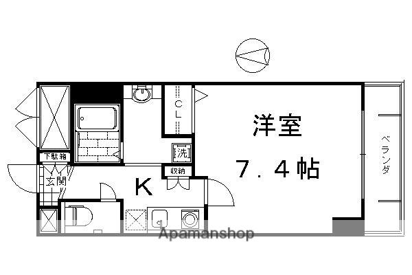 GRANDEGE KAMOGAWA(1K/7階)の間取り写真