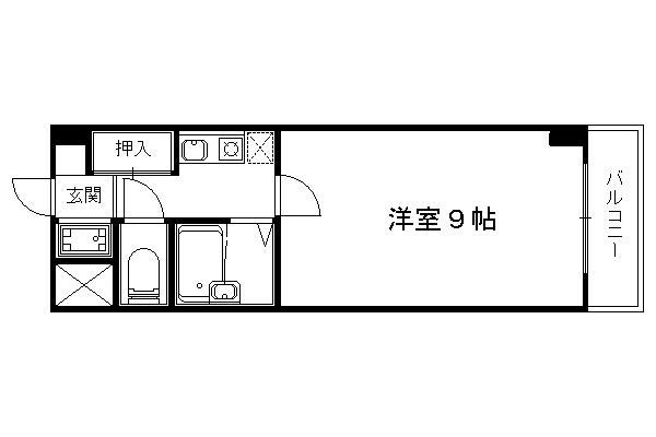 ソルフィー山科(1K/4階)の間取り写真