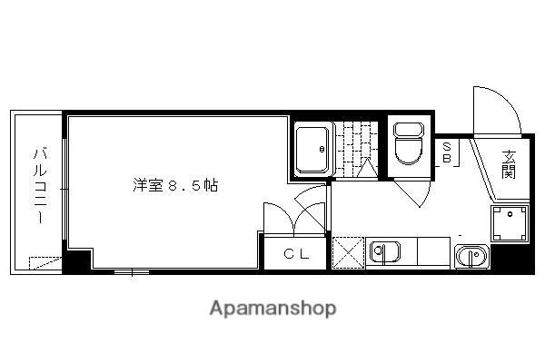 AVENIR朱雀(1K/5階)の間取り写真