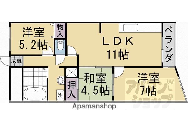 メゾン河忠(3LDK/2階)の間取り写真