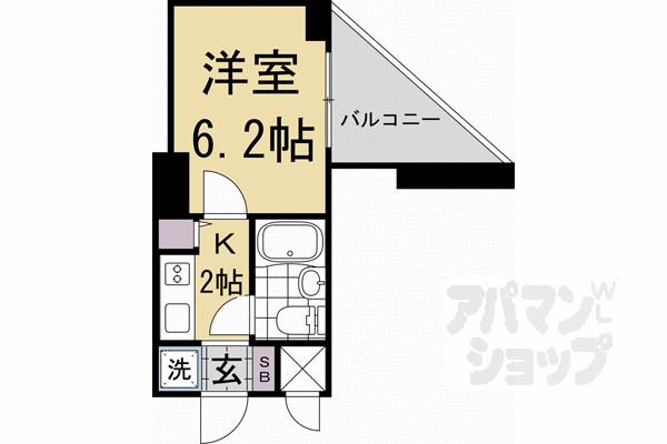 デ・リード桃山南(1K/5階)の間取り写真