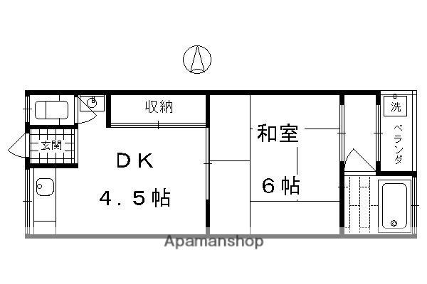 シャトー宝倉(1DK/3階)の間取り写真