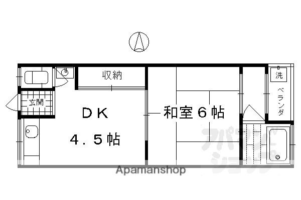 シャトー宝倉(1DK/3階)の間取り写真