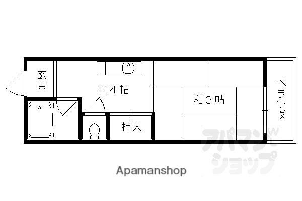 京栄マンション(1K/4階)の間取り写真