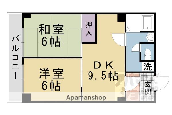 メイゾン山科(2LDK/10階)の間取り写真