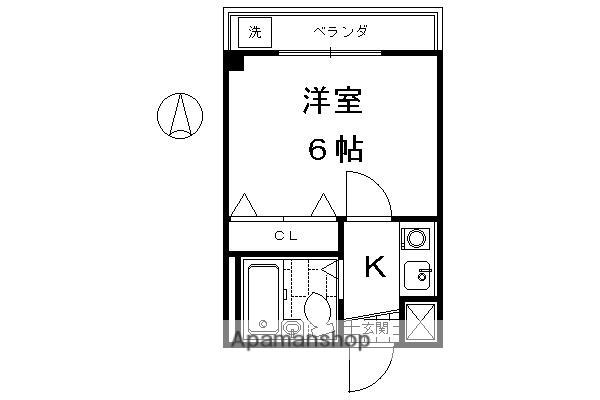 プレジデント河合(1K/4階)の間取り写真