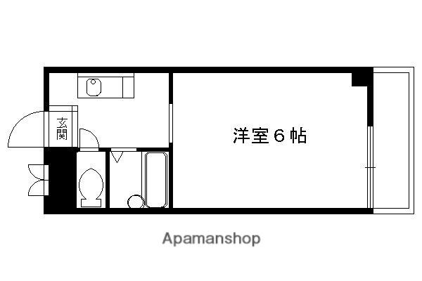 伏見上野ハイツ(1K/3階)の間取り写真