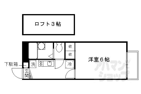 レオパレス墨染(1K/2階)の間取り写真