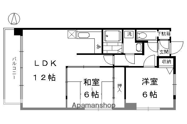 サングリエ間之町(2LDK/3階)の間取り写真