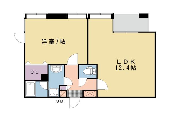 プラネシア星の子山科三条(1LDK/4階)の間取り写真