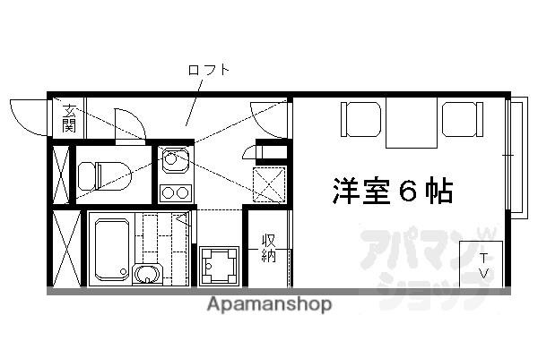 レオパレスイン京都(1K/2階)の間取り写真